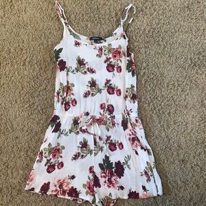 White Floral Romper